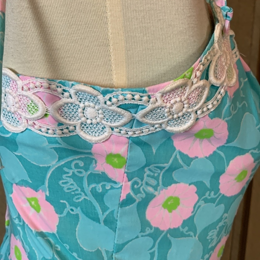Vintage Lilly Pulitzer The Lilly sundress with eyelet lace trim Vintage Size 10 - Picture 9 of 12